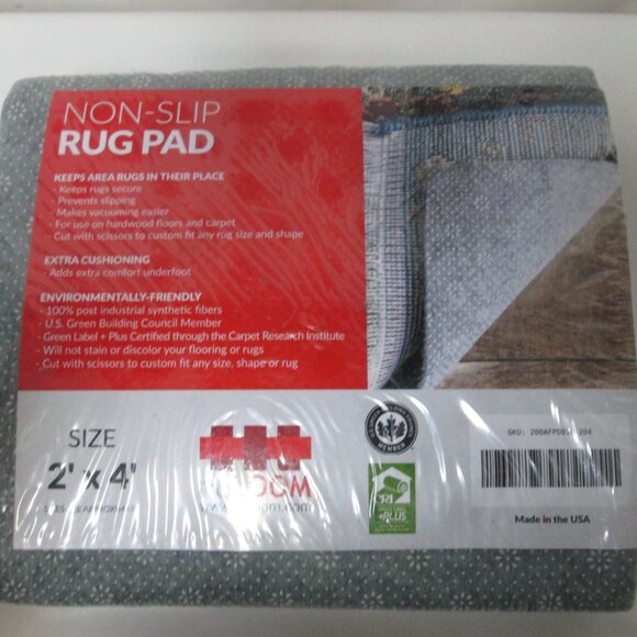 nuLOOM Brody Eco-Friendly Non Skid Rug Pad 2' x 4' grey Set 2 Sealed NWT NEW - Picture 3 of 5